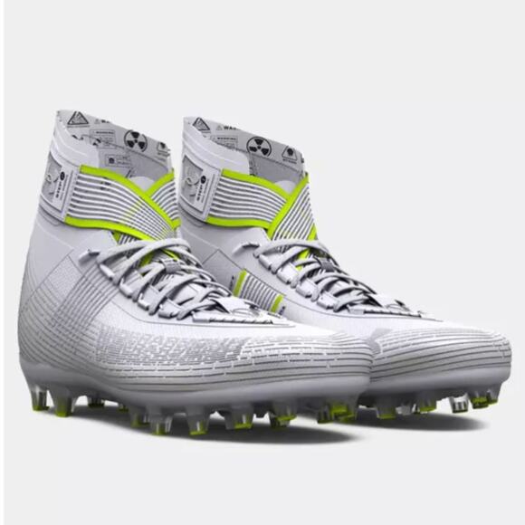 Under Armour Men's UA Highlight MC Football Cleats White Silver Size 8.5 - Picture 1 of 12